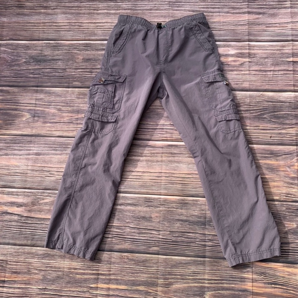 Unionbay Boys Cargo Pants Size 16 Gray Elastic Waist Pockets Outdoor Casual